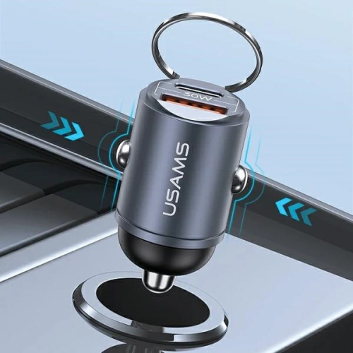 Kup Ładowarka samochodowa USAMS C38 USB-A, USB-C 30W PD Fast Charge fioletowy/purple - USA1060 - {ean13} - Sklep Home Screen