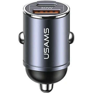 Kup Ładowarka samochodowa USAMS C38 USB-A, USB-C 30W PD Fast Charge stalowy/tarnish - USA1061 - {ean13} - Sklep Home Screen