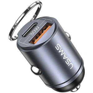 Kup Ładowarka samochodowa USAMS C38 USB-A, USB-C 30W PD Fast Charge stalowy/tarnish - USA1061 - {ean13} - Sklep Home Screen