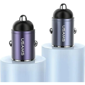 Kup Ładowarka samochodowa USAMS C38 USB-A, USB-C 30W PD Fast Charge stalowy/tarnish - USA1061 - {ean13} - Sklep Home Screen