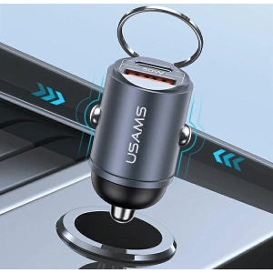 Kup Ładowarka samochodowa USAMS C38 USB-A, USB-C 30W PD Fast Charge stalowy/tarnish - USA1061 - {ean13} - Sklep Home Screen