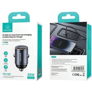 Kup Ładowarka samochodowa USAMS C38 USB-A, USB-C 30W PD Fast Charge stalowy/tarnish - USA1061 - {ean13} - Sklep Home Screen