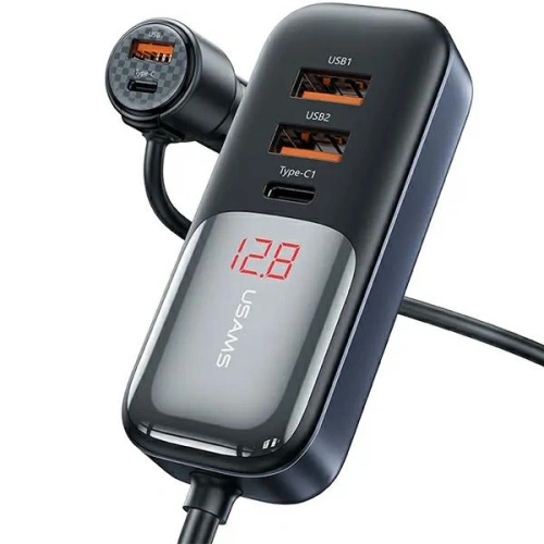 Kup USAMS C40 autós töltő 3xUSB-A, 2xUSB-C 165W PD+QC Gyors Töltés fekete - USA1062 - {ean13} - Sklep Home Screen