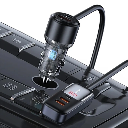 Kup Încărcător auto USAMS C40 3xUSB-A, 2 xUSB-C 165W PD+QC Încărcare rapidă negru/black - USA1062 - {ean13} - Sklep Home Screen