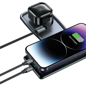 Kup Ładowarka samochodowa USAMS C41 ze zwijanym kablem 1xUSB-C, 1xLightning PD 30W Fast Charge czarny/black - USA1063 - {ean13} - Sklep Home Screen