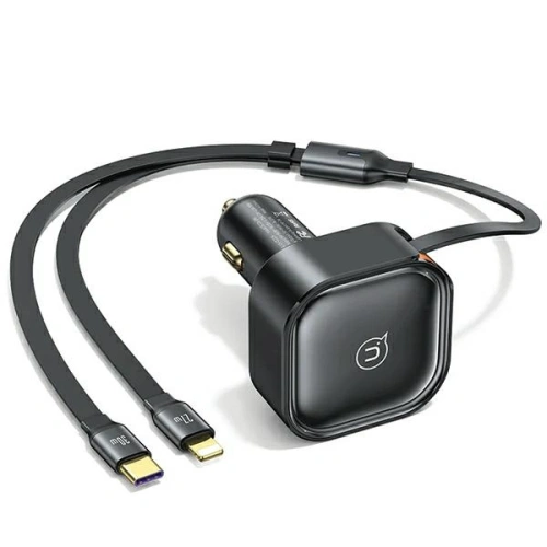 Kup Încărcător auto USAMS C41 cu cablu retractabil 2xUSB-C PD 30W Încărcare rapidă negru/black - USA1064 - {ean13} - Sklep Home Screen