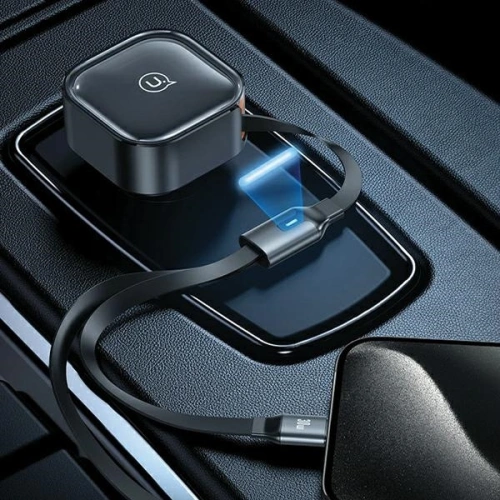 Kup Încărcător auto USAMS C41 cu cablu retractabil 2xUSB-C PD 30W Încărcare rapidă negru/black - USA1064 - {ean13} - Sklep Home Screen