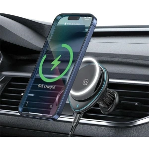 Kup Auto-Halterung für Lüftungsgitter USAMS US-CD222 mit 15W induktiver Ladestation schwarz/black - USA1066 - {ean13} - Sklep Home Screen