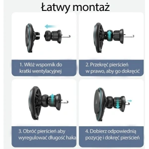 Kup Auto-Halterung für Lüftungsgitter USAMS US-CD222 mit 15W induktiver Ladestation schwarz/black - USA1066 - {ean13} - Sklep Home Screen