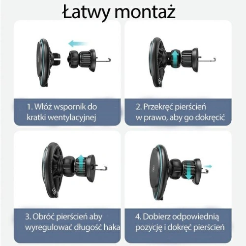 Kup Auto-Halterung für Lüftungsgitter USAMS US-CD222 mit 15W induktiver Ladestation schwarz/black - USA1066 - {ean13} - Sklep Home Screen