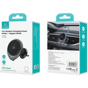 Kup Auto-Halterung für Lüftungsgitter USAMS US-CD222 mit 15W induktiver Ladestation schwarz/black - USA1066 - {ean13} - Sklep Home Screen