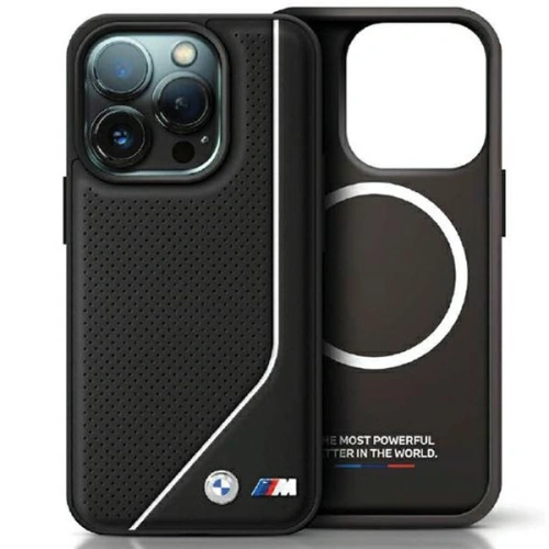 Kup Etui BMW BMHMP15X23PUCPK Apple iPhone 15 Pro Max hardcase Perforated Twisted Line MagSafe fekete/black - BMW618 - {ean13} - Sklep Home Screen