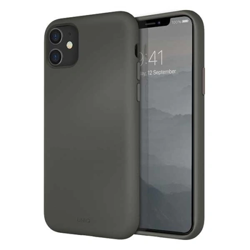 Kup Apple UNIQ Lino Hue Tasche iPhone 11 grau/moosgrau - UNIQ87GRY - {ean13} - Sklep Home Screen