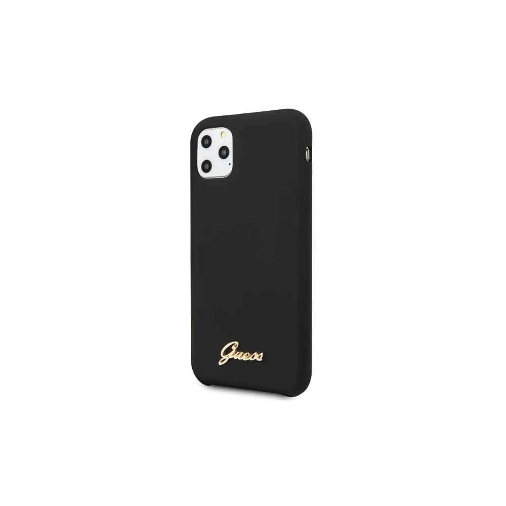 Etui Guess GUHCN58LSLMGBK Apple iPhone 11 Pro black/czarny hard case Silicone Vintage Gold Logo