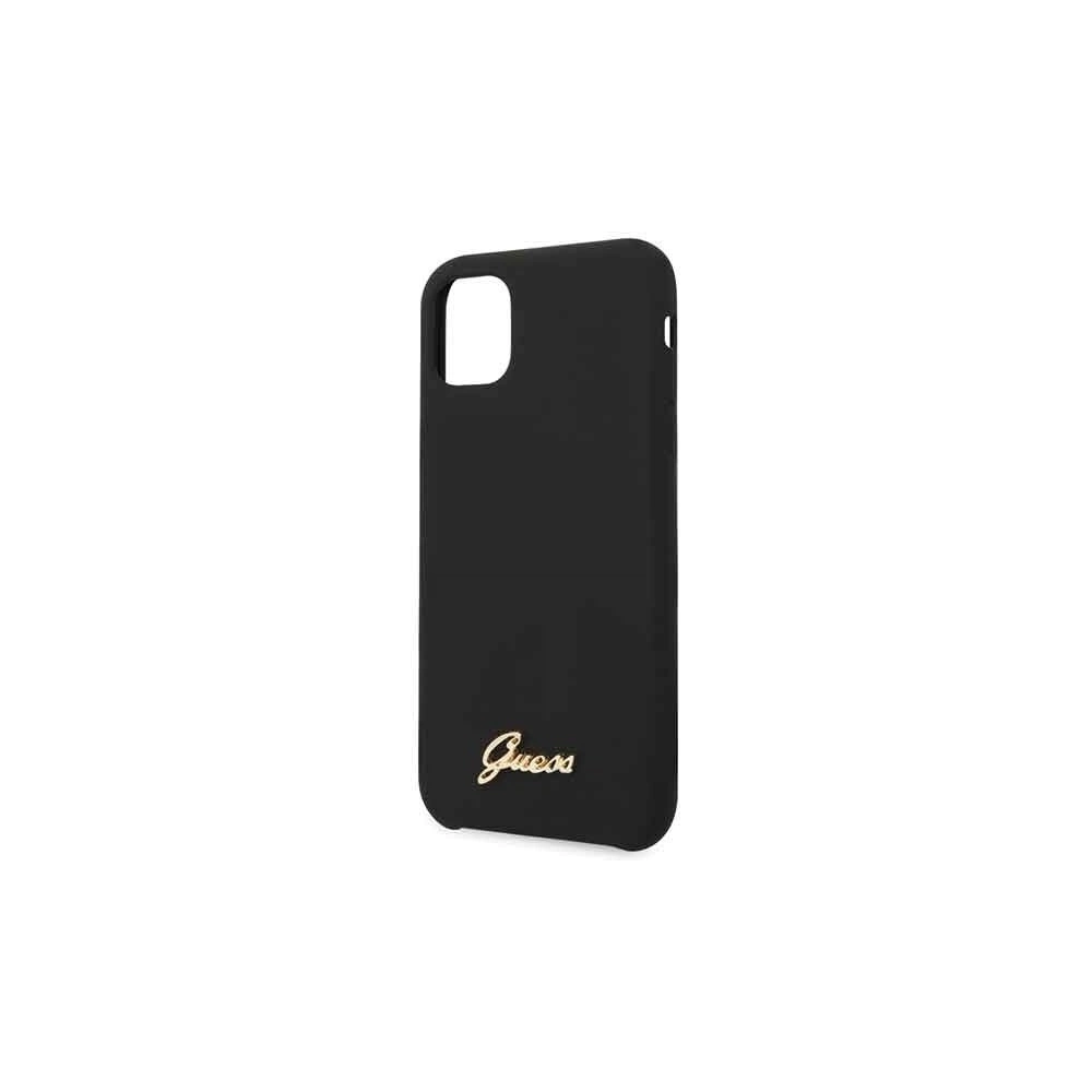 Etui Guess GUHCN58LSLMGBK Apple iPhone 11 Pro black/czarny hard case Silicone Vintage Gold Logo