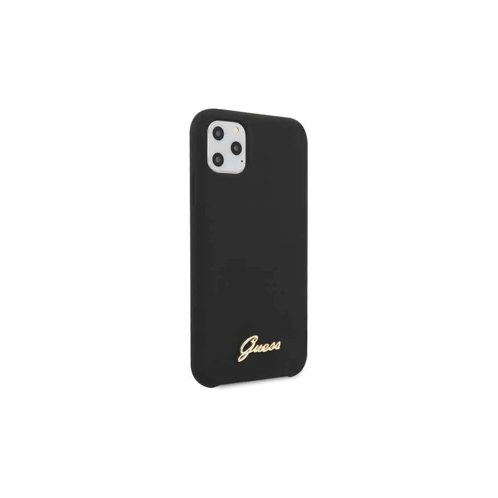 Etui Guess GUHCN58LSLMGBK Apple iPhone 11 Pro black/czarny hard case Silicone Vintage Gold Logo