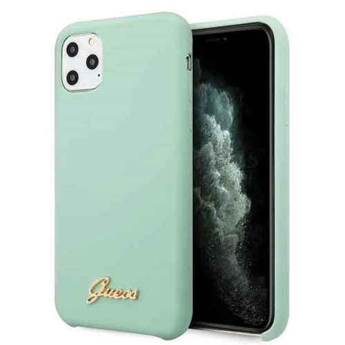 Kup Etui Guess GUHCN58LSLMGG Apple iPhone 11 Pro verde/green hard case Silicon Vintage Gold Logo - GUE167GRN - {ean13} - Sklep Home Screen