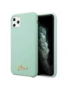 Etui Guess GUHCN58LSLMGG Apple iPhone 11 Pro verde/green hard case Silicon Vintage Gold Logo