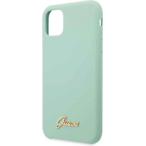 Kup Etui Guess GUHCN58LSLMGG Apple iPhone 11 Pro zielony/green hard case Silicone Vintage Gold Logo - GUE167GRN - {ean13} - Sklep Home Screen