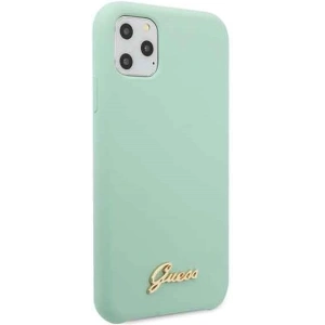 Kup Etui Guess GUHCN58LSLMGG Apple iPhone 11 Pro zielony/green hard case Silicone Vintage Gold Logo - GUE167GRN - {ean13} - Sklep Home Screen