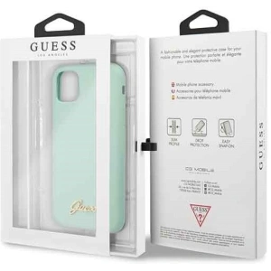 Kup Etui Guess GUHCN58LSLMGG Apple iPhone 11 Pro zielony/green hard case Silicone Vintage Gold Logo - GUE167GRN - {ean13} - Sklep Home Screen