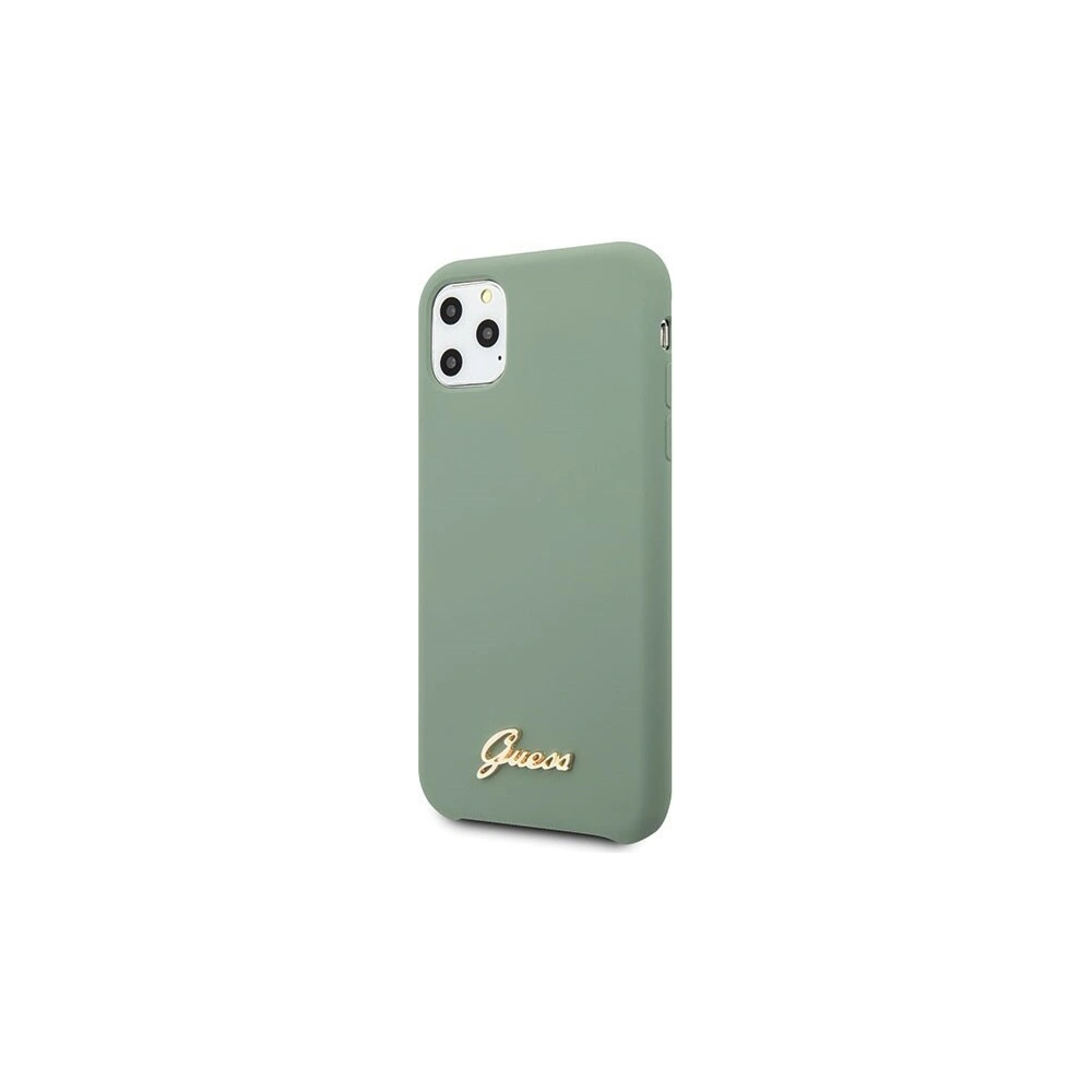 Etui Guess GUHCN58LSLMGKA Apple iPhone 11 Pro khaki hard case Silicone Vintage Gold Logo