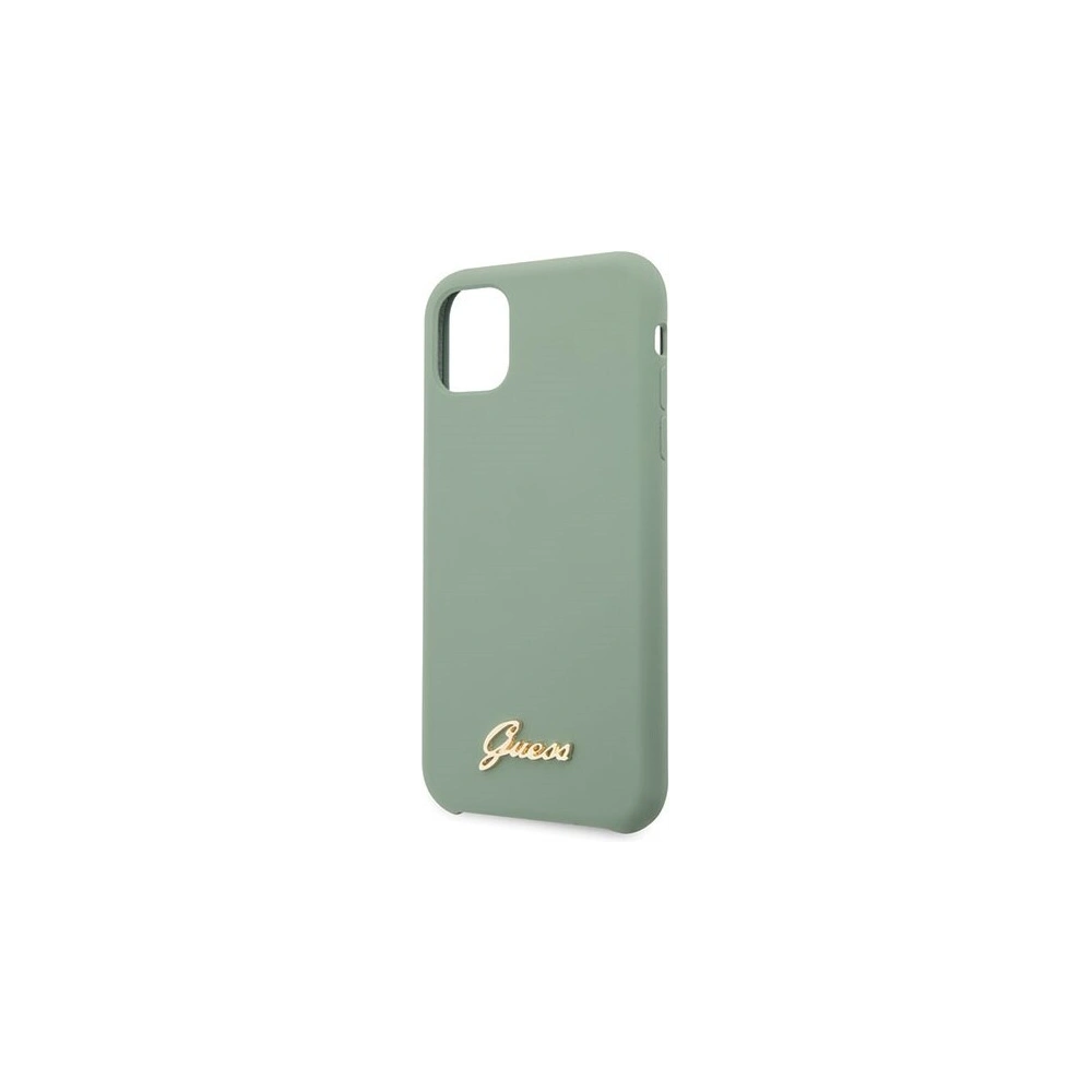 Etui Guess GUHCN58LSLMGKA Apple iPhone 11 Pro khaki hard case Silicone Vintage Gold Logo