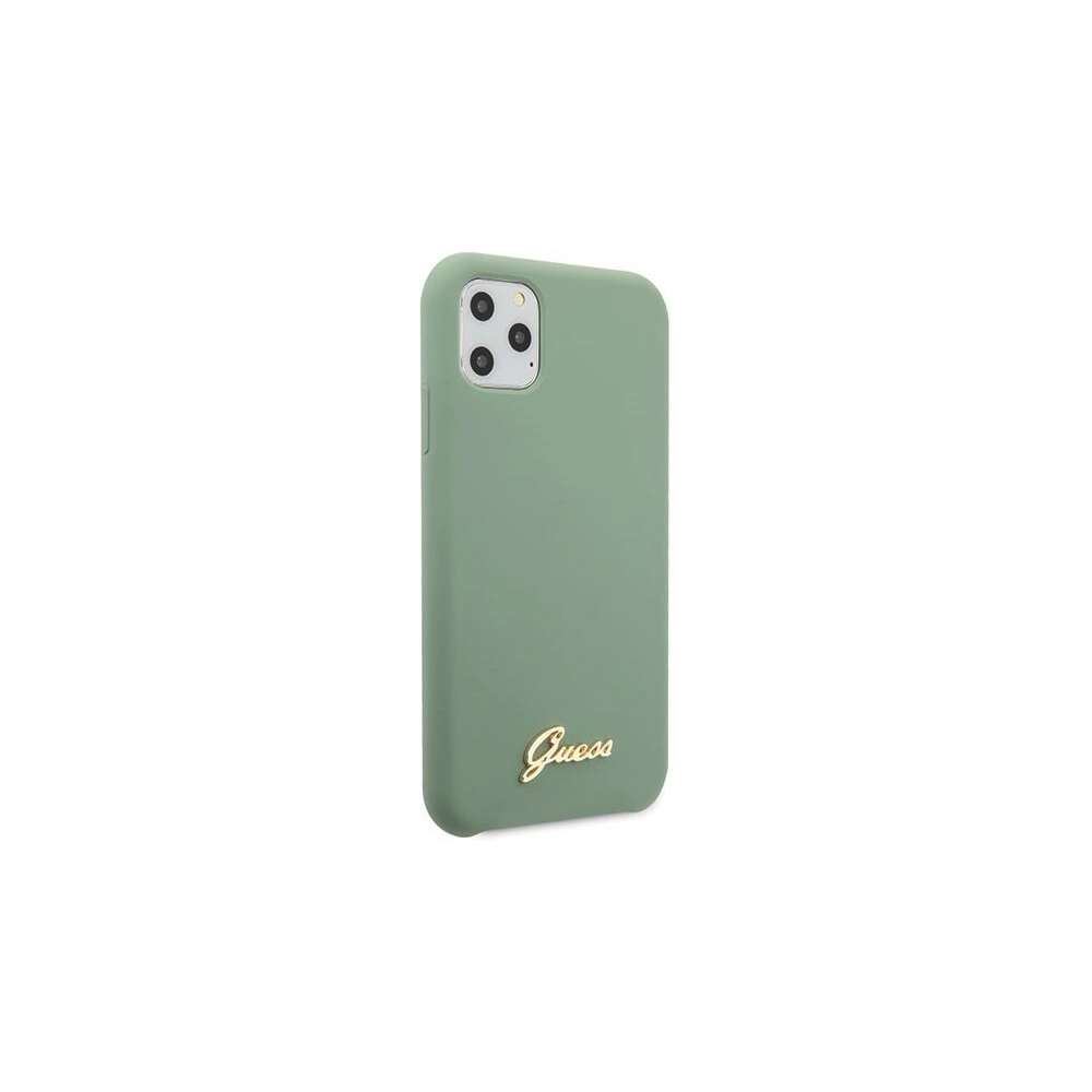 Etui Guess GUHCN58LSLMGKA Apple iPhone 11 Pro khaki hard case Silicone Vintage Gold Logo