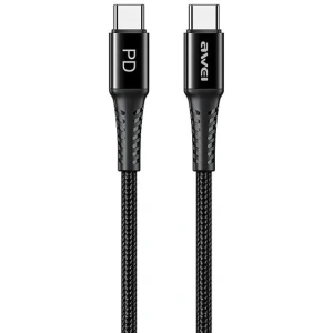 Kup AWEI CL-111T USB-C / USB-C 60W fekete kábel - AWEI178 - {ean13} - Sklep Home Screen