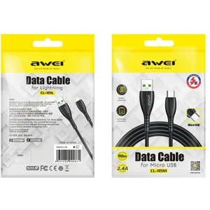 Kup Kabel AWEI CL-115T USB-A / USB-C 2.4A czarny/black - AWEI179 - {ean13} - Sklep Home Screen