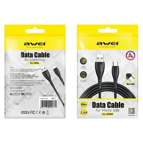Kup Kabel AWEI CL-115T USB-A / USB-C 2.4A černý/black - AWEI179 - {ean13} - Sklep Home Screen