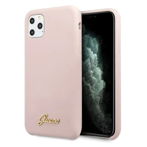 Kup Etui Guess GUHCN58LSLMGLP Apple iPhone 11 Pro roz case din silicon vintage cu logo auriu. - GUE169PNK - {ean13} - Sklep Home Screen