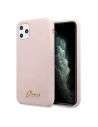 Etui Guess GUHCN58LSLMGLP Apple iPhone 11 Pro roz case din silicon vintage cu logo auriu.