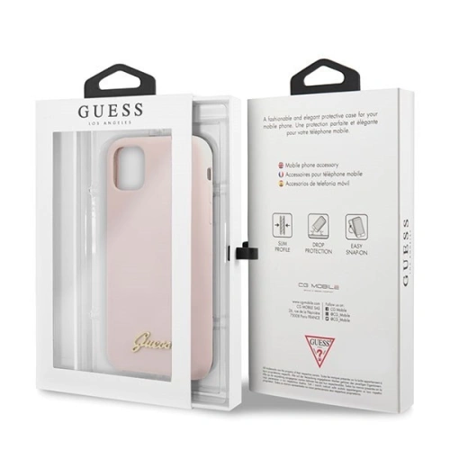 Kup Etui Guess GUHCN58LSLMGLP Apple iPhone 11 Pro roz case din silicon vintage cu logo auriu. - GUE169PNK - {ean13} - Sklep Home Screen