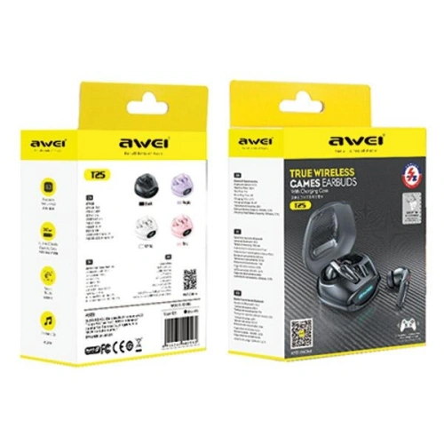 Kup In-Ear-Kopfhörer AWEI T25 TWS Bluetooth 5.3 schwarz/black - AWEI182 - {ean13} - Sklep Home Screen