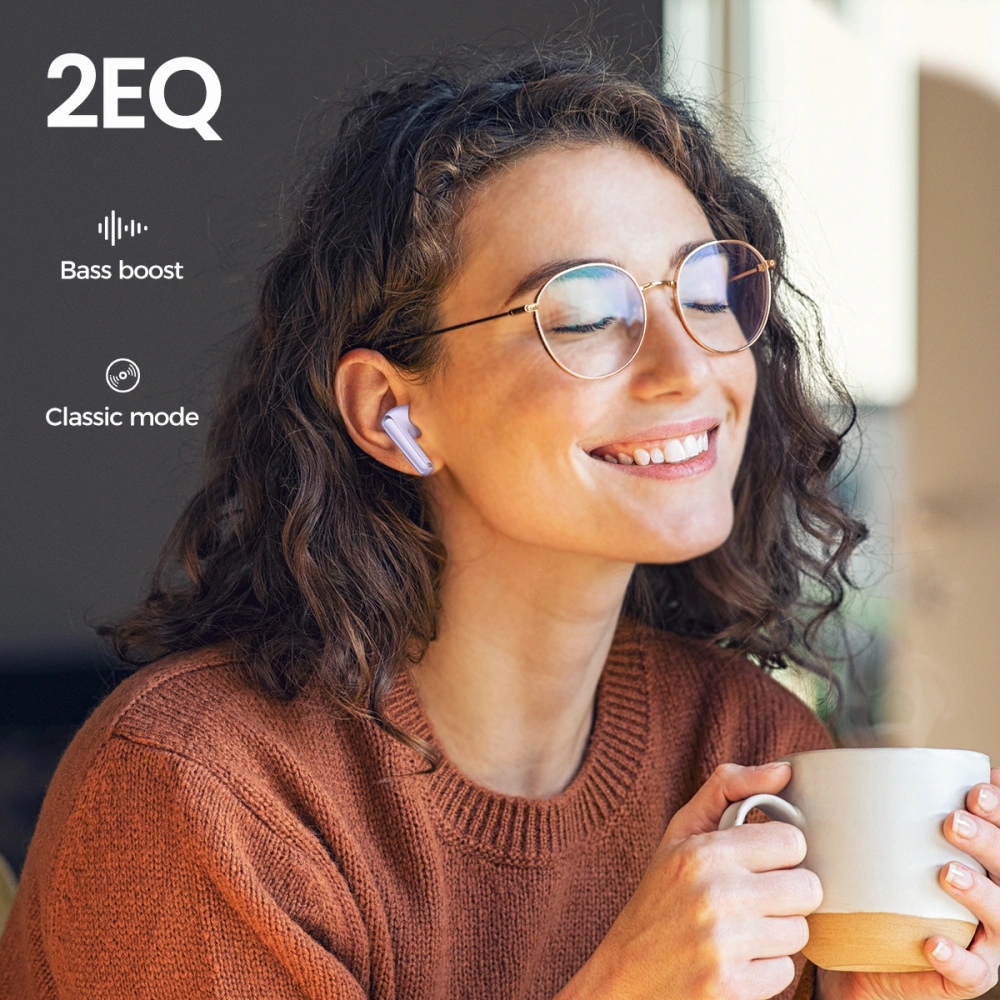 Słuchawki bezprzewodowe dokanałowe Joyroom Funpods Series JR-FB3 TWS Bluetooth 5.3 fioletowe