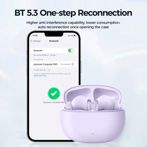 Kup Vezeték nélküli fülhallgató Joyroom Funpods Sorozat JR-FB3 TWS Bluetooth 5.3 lila - JYR972 - {ean13} - Sklep Home Screen