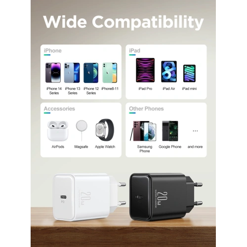 Kup Netzteil Joyroom JR-TCF06 USB-C PD 20W + schwarzes USB-C-Kabel - JYR974 - {ean13} - Sklep Home Screen