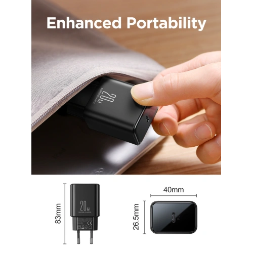 Kup Netzteil Joyroom JR-TCF06 USB-C PD 20W + schwarzes USB-C-Kabel - JYR974 - {ean13} - Sklep Home Screen
