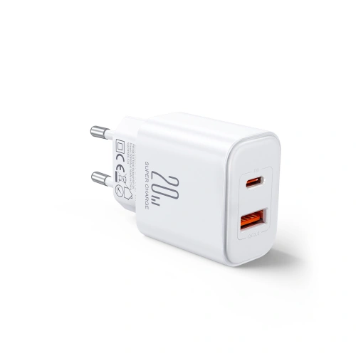Kup Ładowarka sieciowa Joyroom JR-TCF05 20W USB-A, USB-C + kabel USB-C 1m biała - JYR976 - {ean13} - Sklep Home Screen