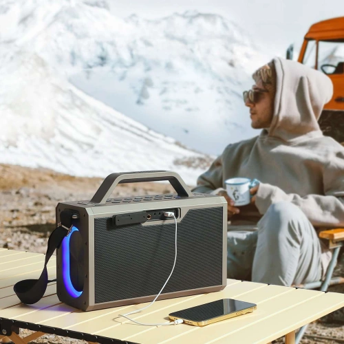 Buy Joyroom Pies Series JR-MW03 Bluetooth 5.3 wireless karaoke speaker with 2 microphones and remote control black - JYR978 - {ean13} - Home Screen Store Europe