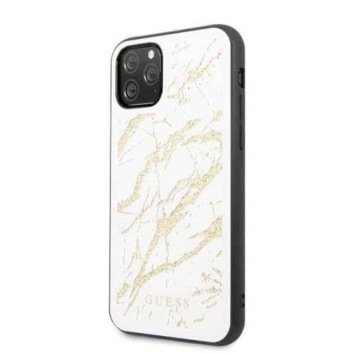 Kup Etui Guess GUHCN58MGGWH Apple iPhone 11 Pro bílý/white hard case Glitter Marble Glass - GUE172WHT - {ean13} - Sklep Home Screen