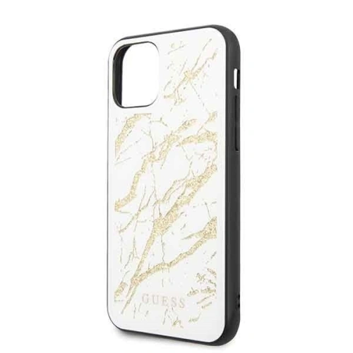 Kup Etui Guess GUHCN58MGGWH Apple iPhone 11 Pro bílý/white hard case Glitter Marble Glass - GUE172WHT - {ean13} - Sklep Home Screen