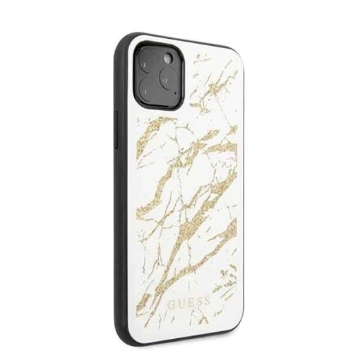 Kup Etui Guess GUHCN58MGGWH Apple iPhone 11 Pro bílý/white hard case Glitter Marble Glass - GUE172WHT - {ean13} - Sklep Home Screen