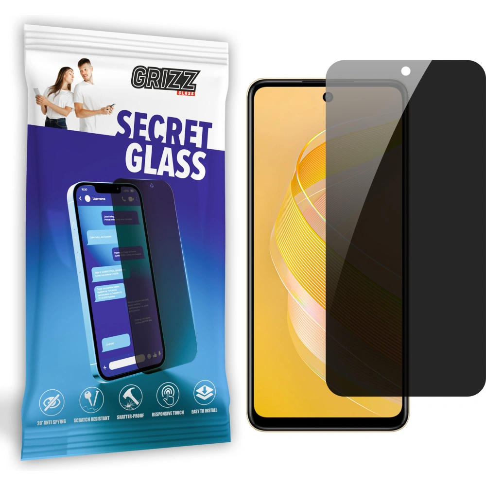Matowe szkło prywatyzujące GrizzGlass SecretGlass do Infinix Smart 8 Plus 