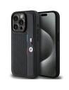 Case BMW BMHCP15L23PUPVK Apple iPhone 15 Pro Hartschale Perforierte Tricolor-Linie schwarz/black