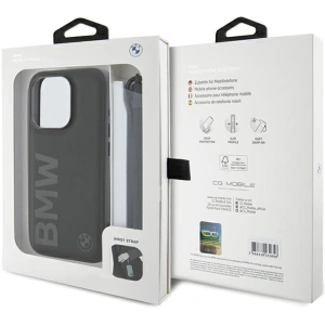 BMW BMHCP15L23RMRLK Apple iPhone 15 Pro hardcase Signature Leather Wordmark Cord black