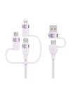 Kabel USAMS U85 US-SJ646 2xUSB-C/USB-A/Micro-USB/ Lightning 6w1 2m 100W PD Fast Charge fioletowy