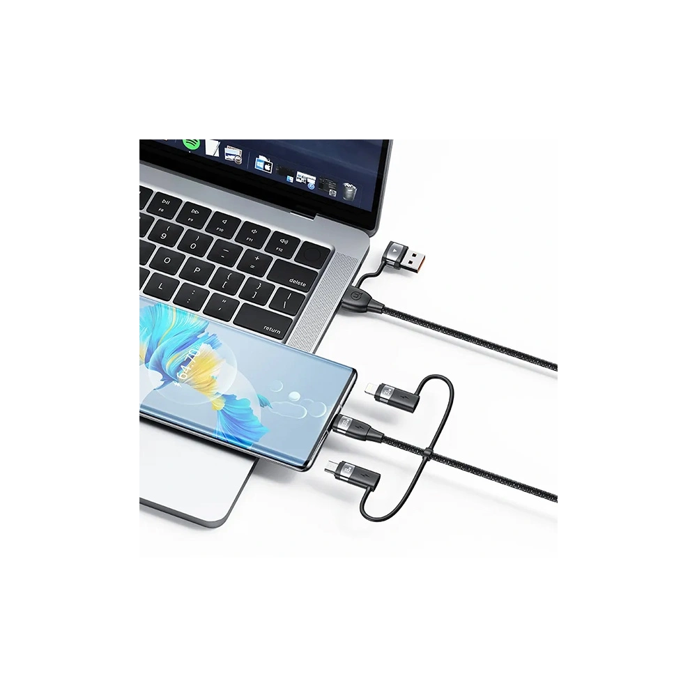 USAMS Kabel U85 2xUSB-C / USB-A 2m 100W PD Fast Charge czarny