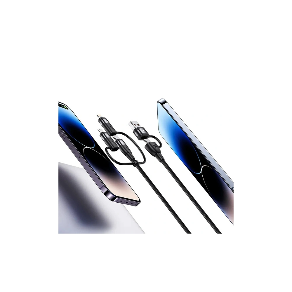 USAMS Kabel U85 2xUSB-C / USB-A 2m 100W PD Fast Charge czarny